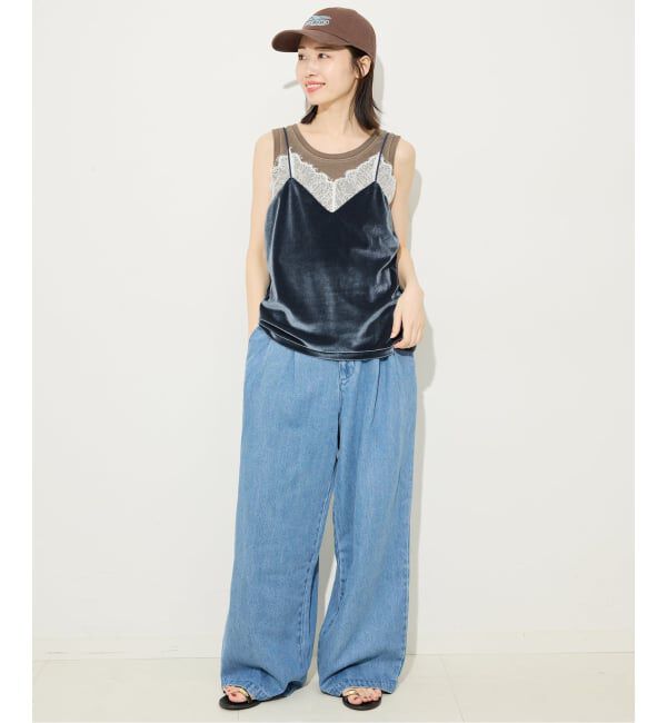 SLOBE IENA「《4サイズ展開/追加》LEDENIM TUCK TROUSERデニム」|デニム|
