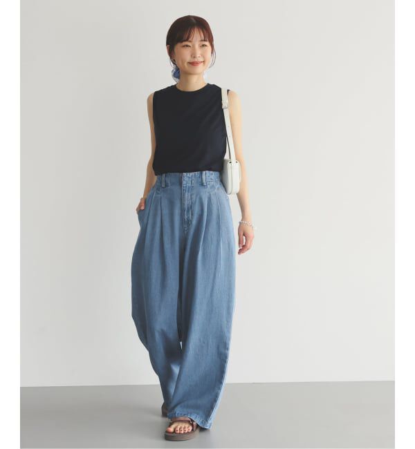SLOBE IENA「《4サイズ展開/追加》LEDENIM TUCK TROUSERデニム」|デニム|