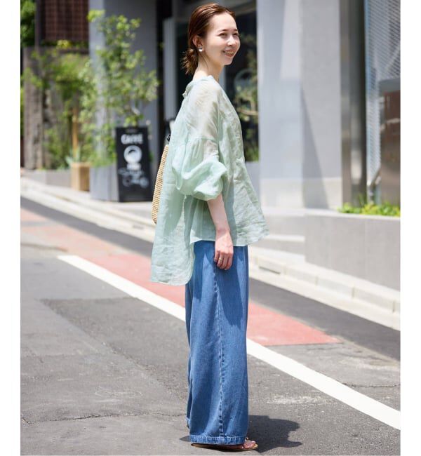 SLOBE IENA「《4サイズ展開/追加》LEDENIM TUCK TROUSERデニム」|デニム|