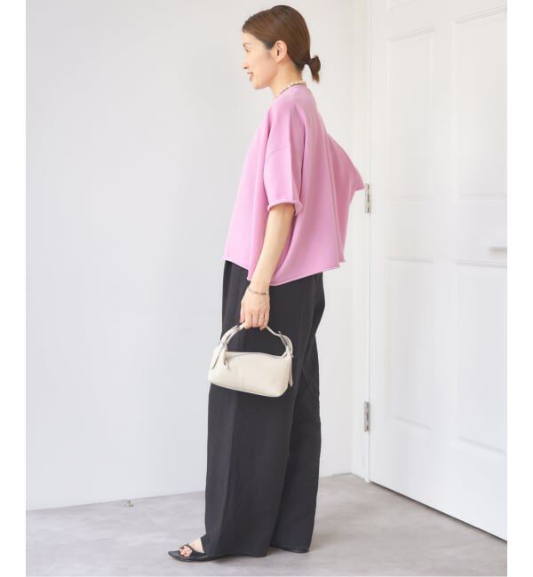 IENA「《追加3》LEVITA コットンハーフスリーブプルオーバー」|ニット・セーター|
