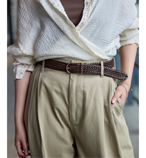 IENA「JAMIRAY/ジャミレイ LEATHER MESH BELT ベルト 254-270801」|ベルト|
