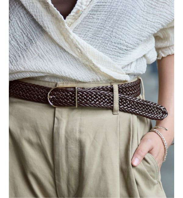 IENA「JAMIRAY/ジャミレイ LEATHER MESH BELT ベルト 254-270801」|ベルト|