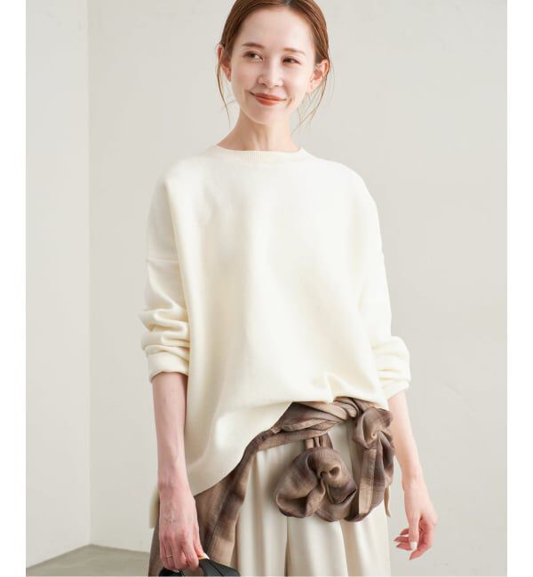 SLOBE IENA「《WEB限定カラーあり/シリーズあり/追加予約》コットンダブルフェイスプルオーバー」|ニット・セーター|