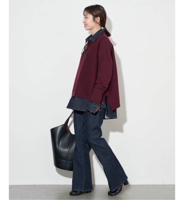 SLOBE IENA「《WEB限定カラーあり/シリーズあり/追加予約》コットンダブルフェイスプルオーバー」|ニット・セーター|