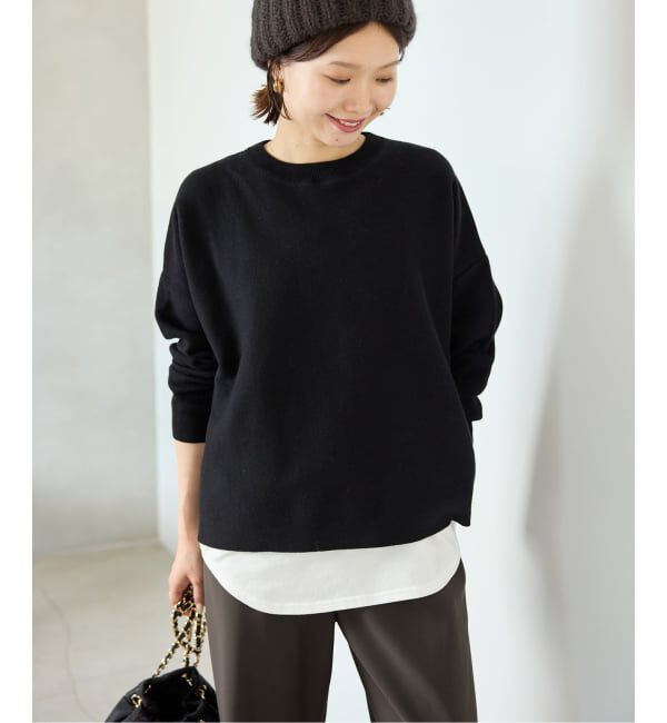 SLOBE IENA「《WEB限定カラーあり/シリーズあり/追加予約》コットンダブルフェイスプルオーバー」|ニット・セーター|