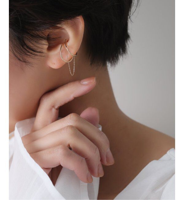 Lilas by Spick&Span「※チェーン2ラインイヤーカフ K10（片耳）」|イヤーカフ|