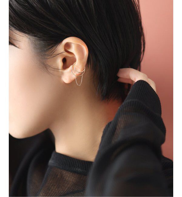 Lilas by Spick&Span「※チェーン2ラインイヤーカフ K10（片耳）」|イヤーカフ|