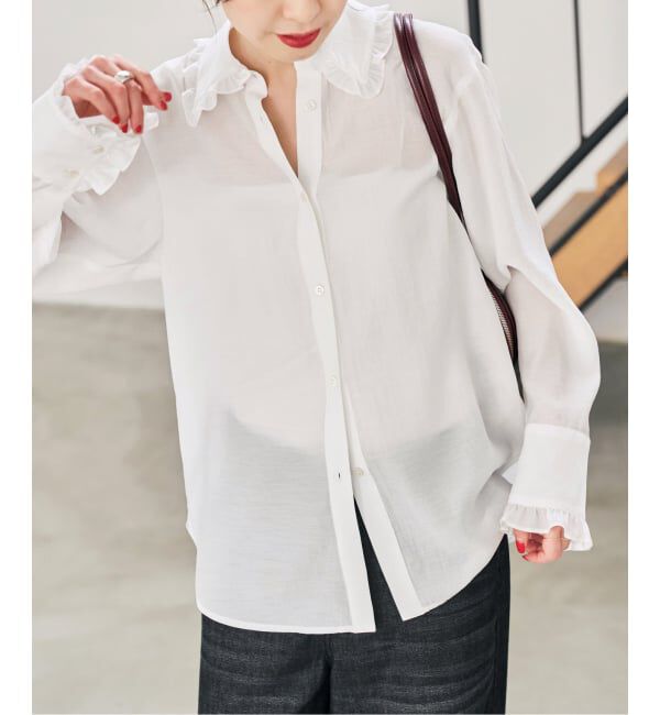 Spick and Span「《WEB限定 / 追加》フリルカラーブラウス」|シャツ・ブラウス|