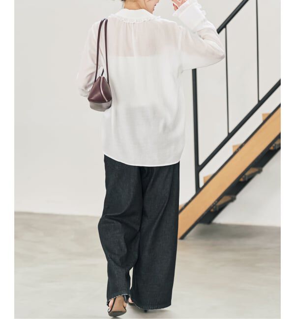 Spick and Span「《WEB限定 / 追加》フリルカラーブラウス」|シャツ・ブラウス|