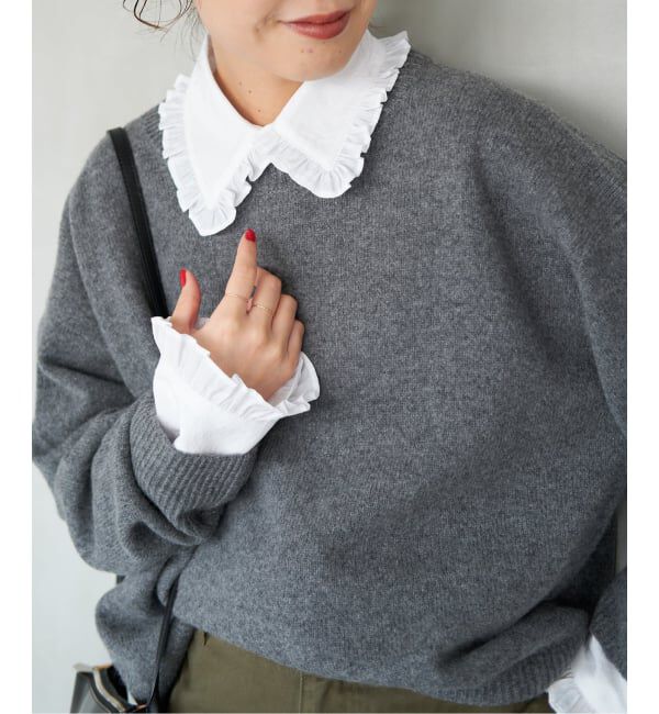 Spick and Span「《WEB限定 / 追加》フリルカラーブラウス」|シャツ・ブラウス|