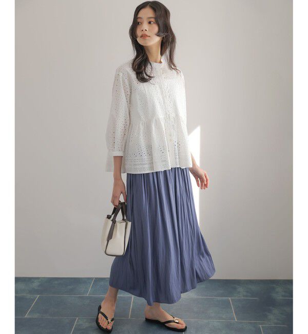 組曲「【加藤ローサさん着用】エンブロイダリーレーススタンドネック ブラウス」|シャツ・ブラウス|