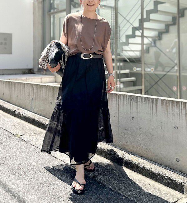 Rie Miller「変形フレンチスリーブボートネックカットソー」|Tシャツ・カットソー|