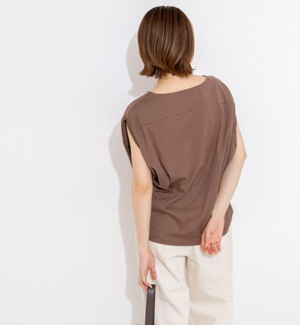 Rie Miller「変形フレンチスリーブボートネックカットソー」|Tシャツ・カットソー|