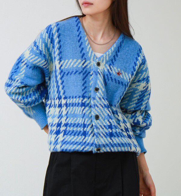 GLOSTER「【実績品番/UNISEX】【BHPC】モヘヤタッチニットカーディガン」|カーディガン|ロイヤルブルー
