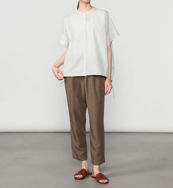  「nicholson & nicholson |〈別注〉ドローストリング半袖シャツ WOMEN」|シャツ・ブラウス|