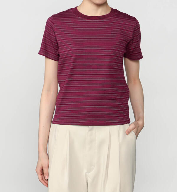  「Yonetomi | 〈別注〉クルーネックボーダーTシャツ WOMEN」|Tシャツ・カットソー|