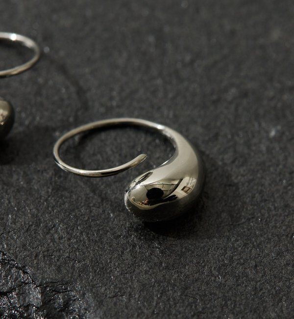  「【Sivelle./シヴェル】ステンレスドロップフープピアス」|リング|