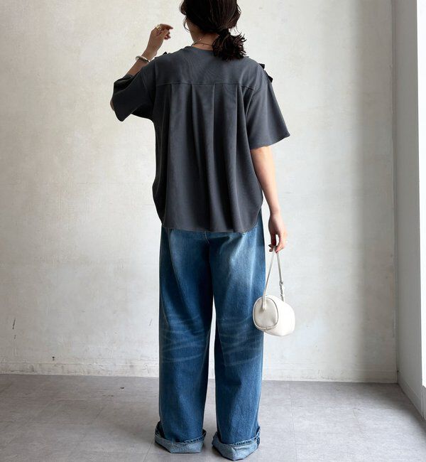  「【WEB限定】ランダムフリルワッフル半袖トップス」|Tシャツ・カットソー|