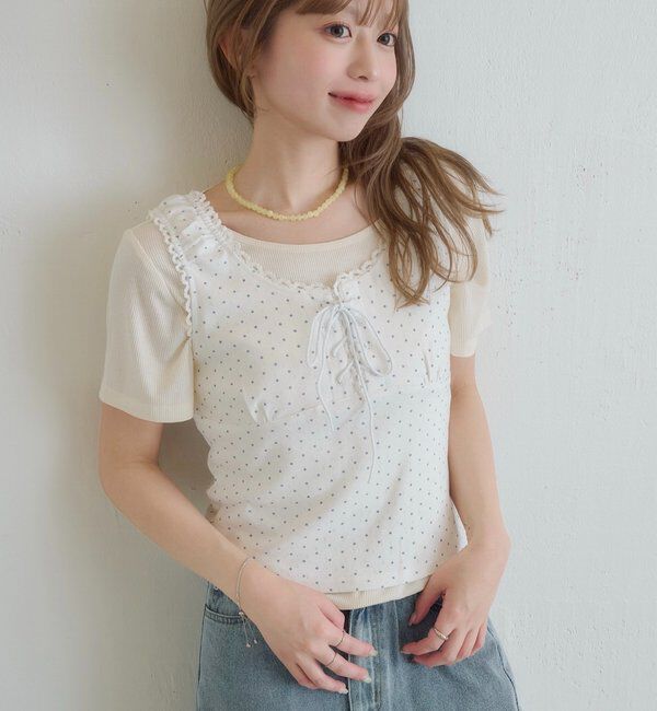  「ドットタンクレイヤードTee」|Tシャツ・カットソー|オフホワイト