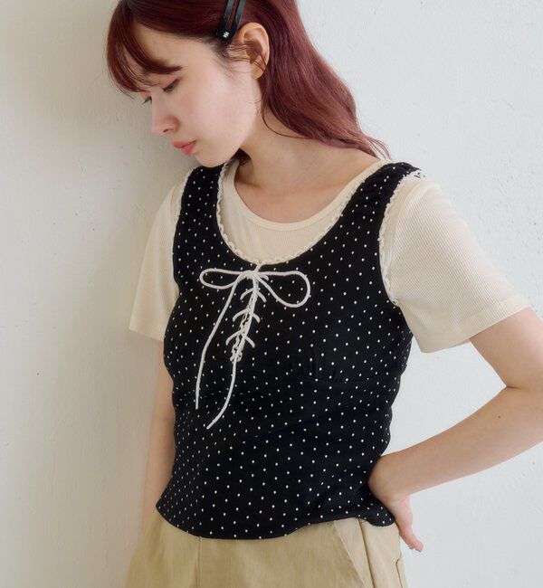  「ドットタンクレイヤードTee」|Tシャツ・カットソー|ブラック