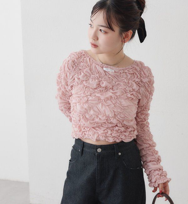  「長袖ふわふわシャーリングカーディガン」|Tシャツ・カットソー|