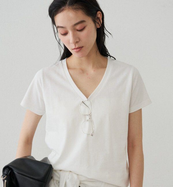  「ディープVカットソー」|Tシャツ・カットソー|オフホワイト