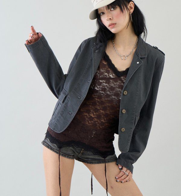  「【26AW LOOK掲載品番】2wayスタンドミリタリージャケット」|ブルゾン・スタジャン|