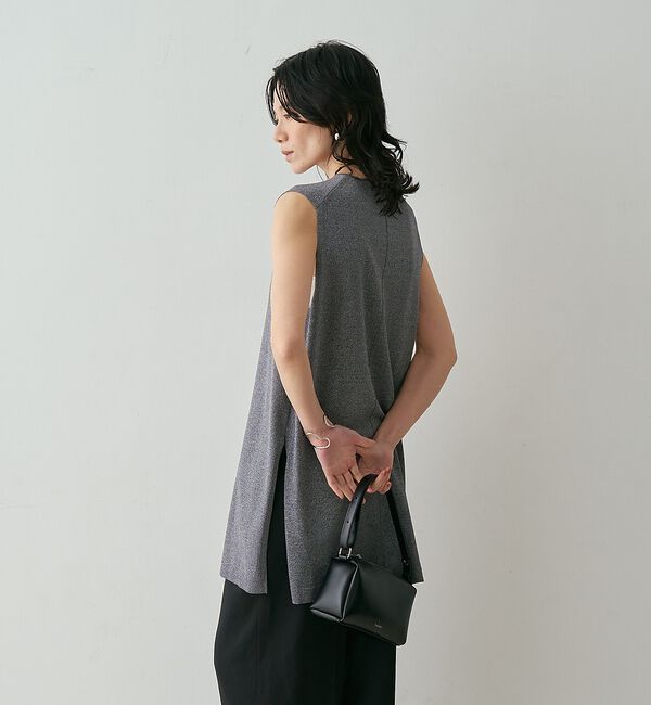 qualite「【接触冷感・セットアップ対応】レーヨンストレッチニットチュニック」|ワンピース|