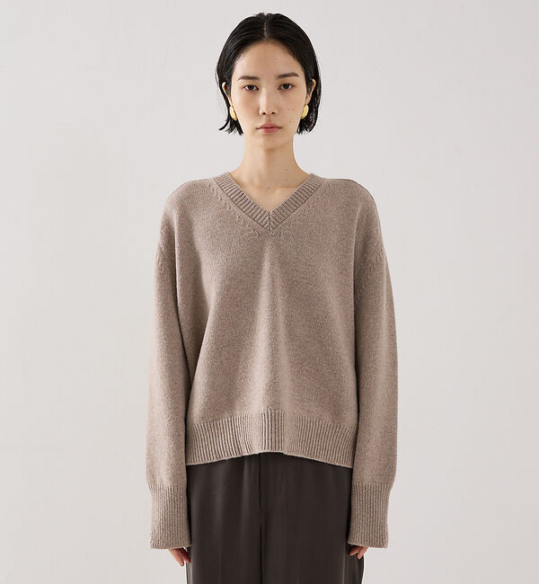 The Store by C' 「【ROHE】 V-neck Sleeve Wrap Jumper／2wayVネッ」|ニット・セーター|