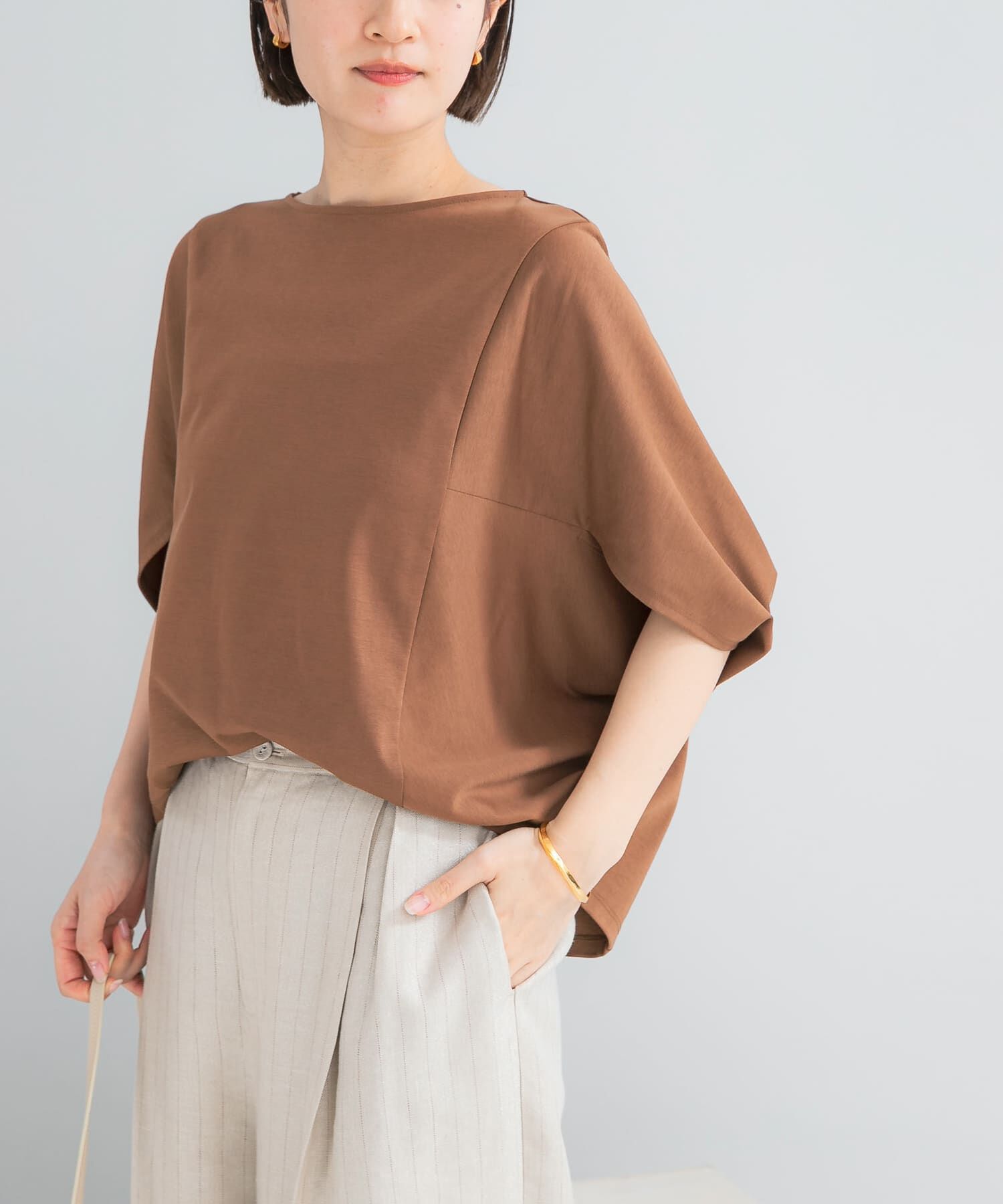 URBAN RESEARCH ROSSO「『WEB/一部店舗限定』UVカットクールタッチ5分袖ドルマンプルオーバー」|Tシャツ・カットソー|