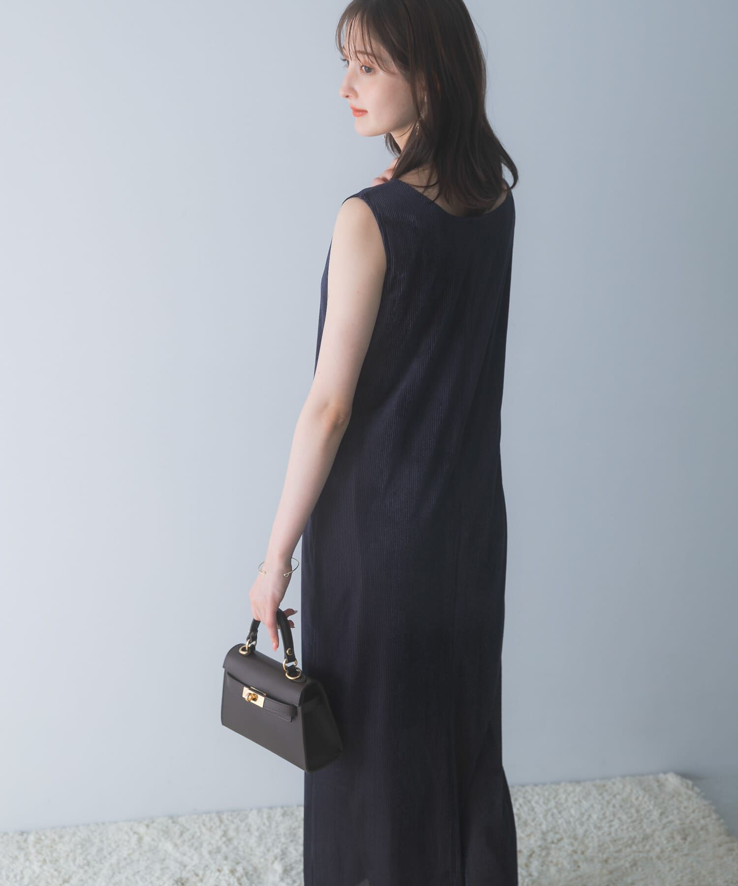 URBAN RESEARCH ROSSO「シアーベロアスクエアネックワンピース」|ワンピース|
