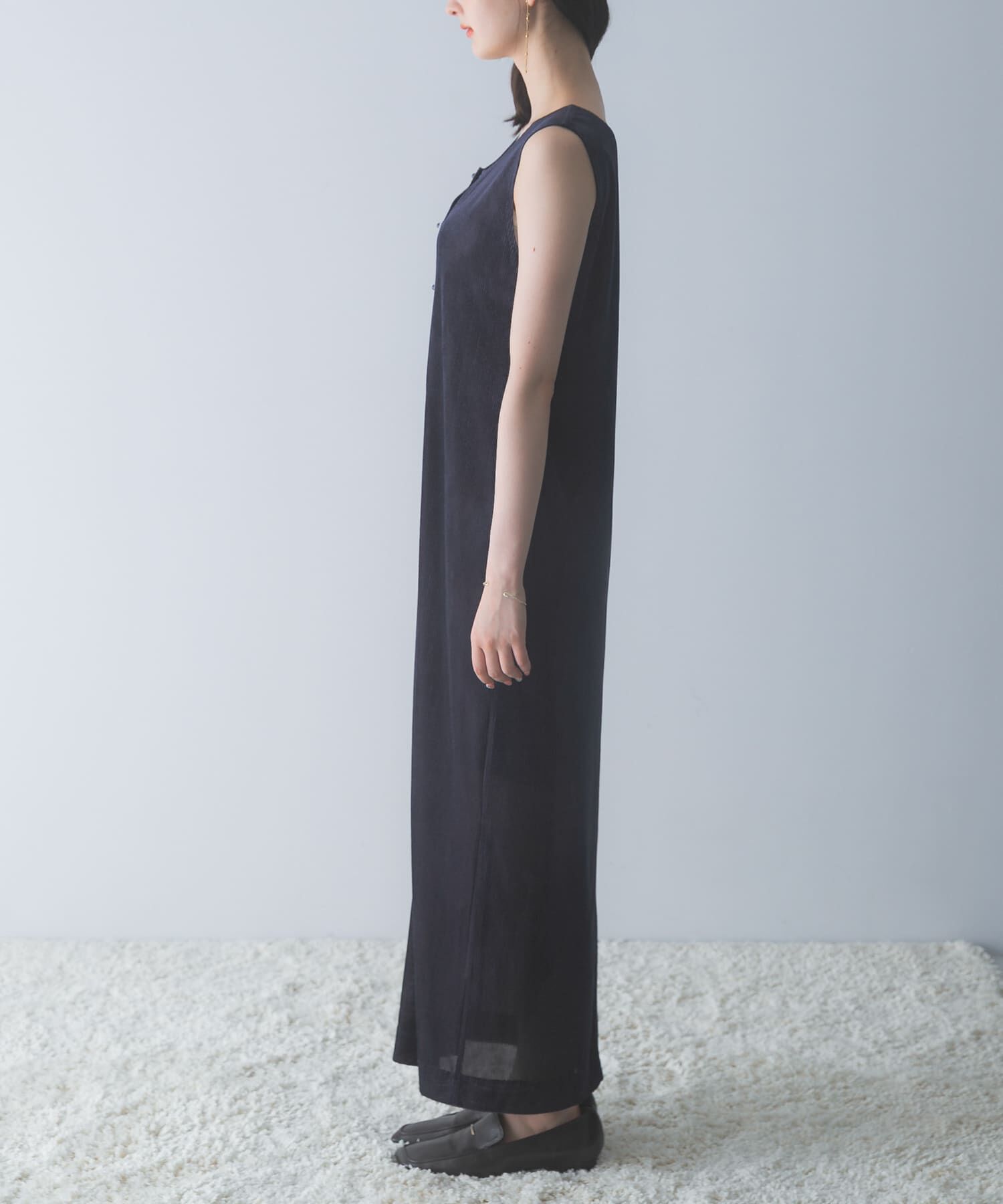 URBAN RESEARCH ROSSO「シアーベロアスクエアネックワンピース」|ワンピース|