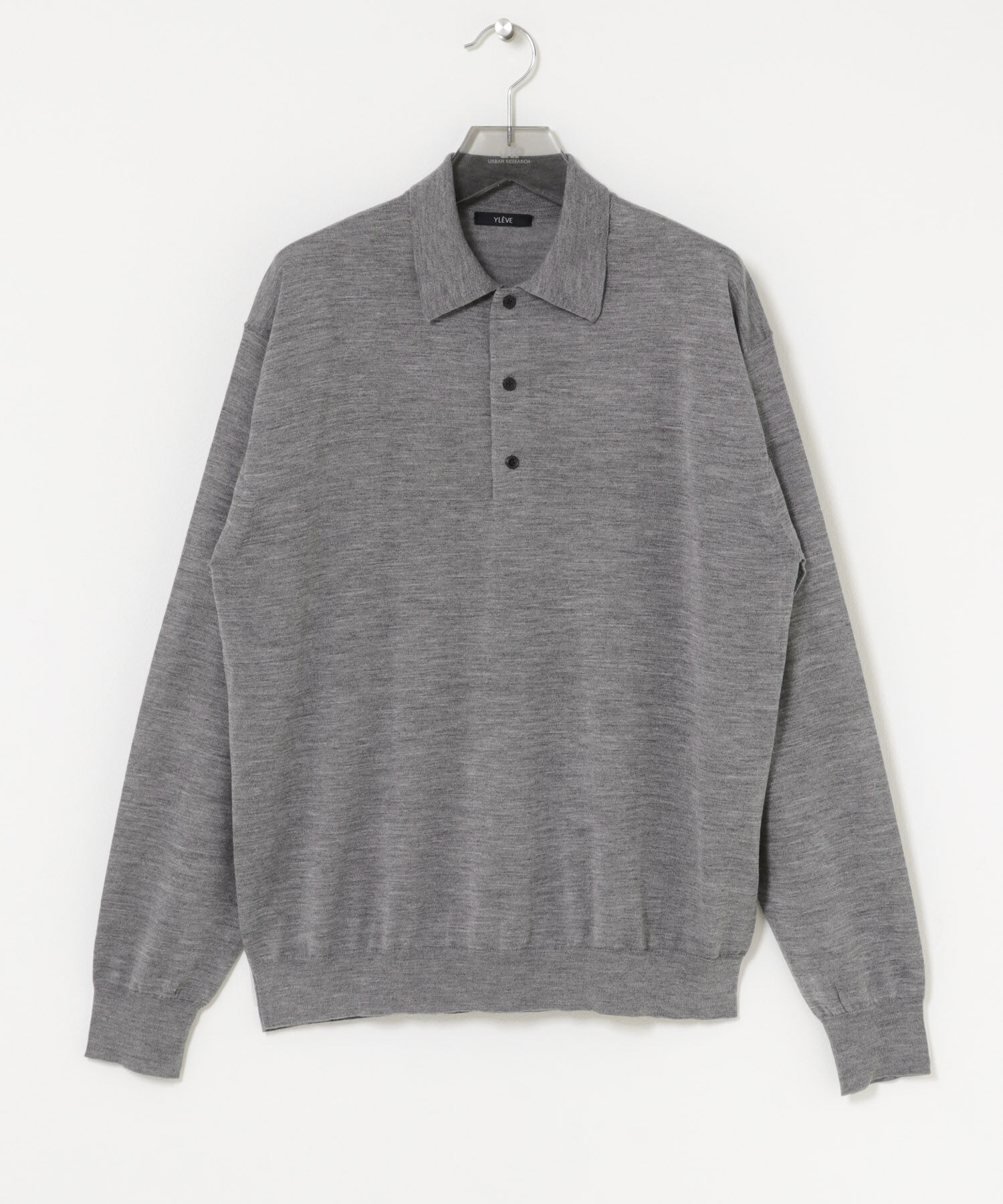 URBAN RESEARCH「YLEVE　W/S CASHMERE  KNIT POLO」|ニット・セーター|グレー