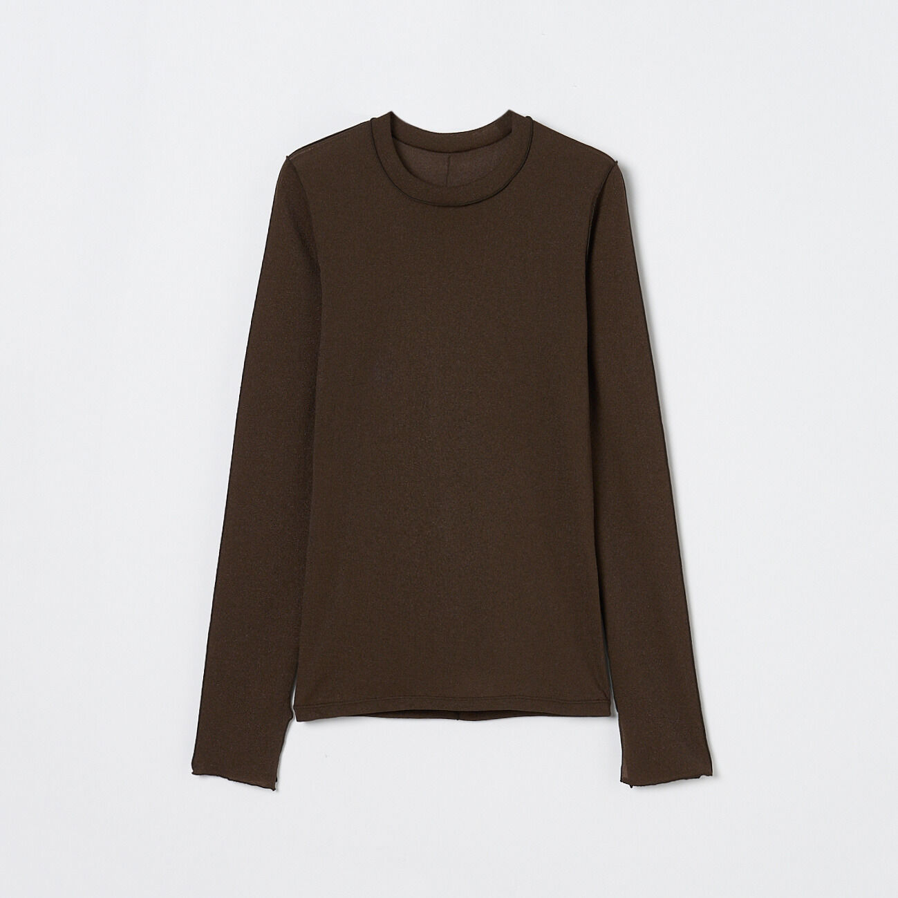  「HAKUJI SHINY RIB LONG SLEEVE PULLOVER」|Tシャツ・カットソー|ブラウン
