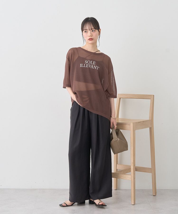 earth music&ecology「【接触冷感】ロゴ刺繍シアープルオーバー」|ニット・セーター|