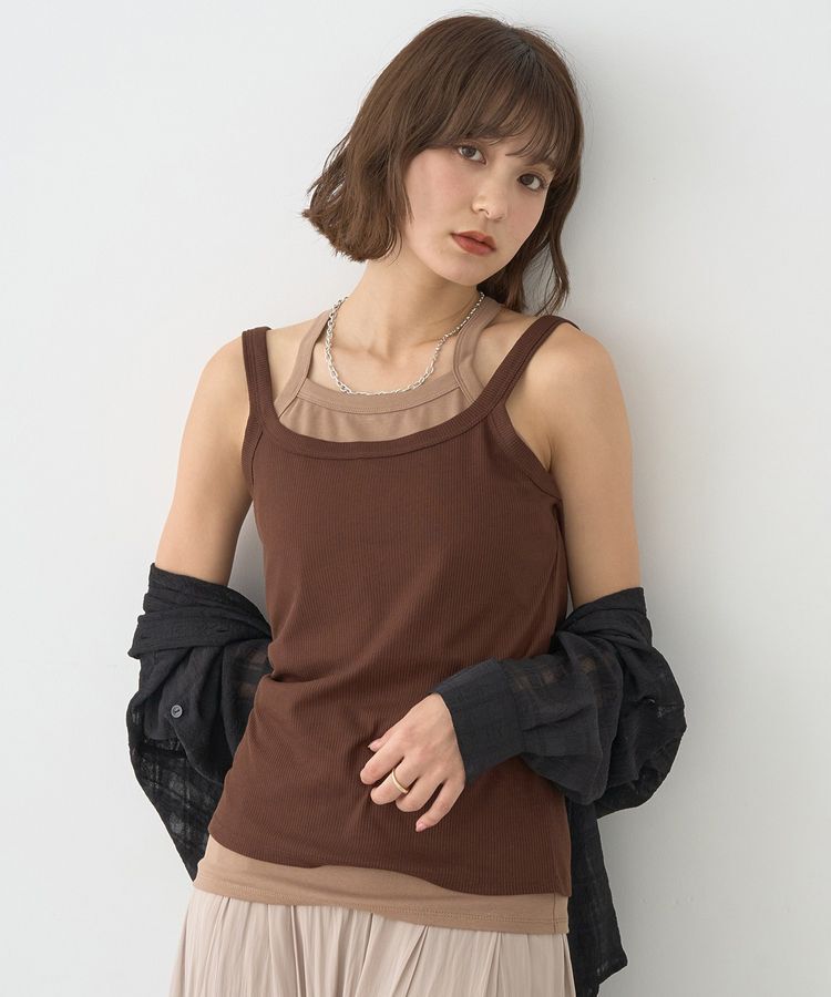 earth music&ecology「配色レイヤードタンクトップ」|インナー|