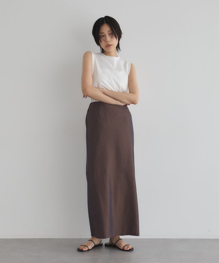 GARAGE OF GOOD CLOTHING「【日本製】ストライプサイドベンツロングスカート」|タイト|