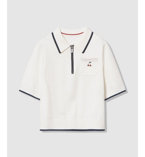LOULOU WILLOUGHBY「【LOULOU WILLOUGHBY】CHERRY ビジューポロ」|ポロシャツ|