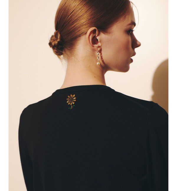 LOULOU WILLOUGHBY「WEB 一部店舗限定 サンフラワービジューカーディガン」|カーディガン|