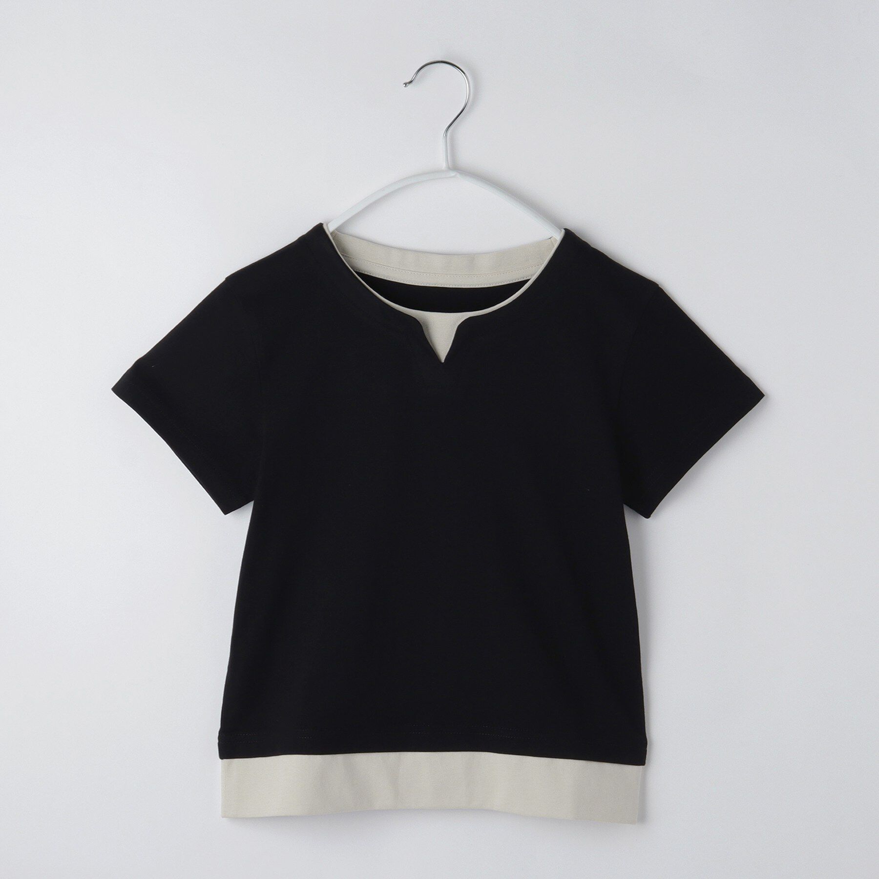 THE SHOP TK「【110－160】キーネックTシャツ」|Tシャツ・カットソー|ブラック(019)