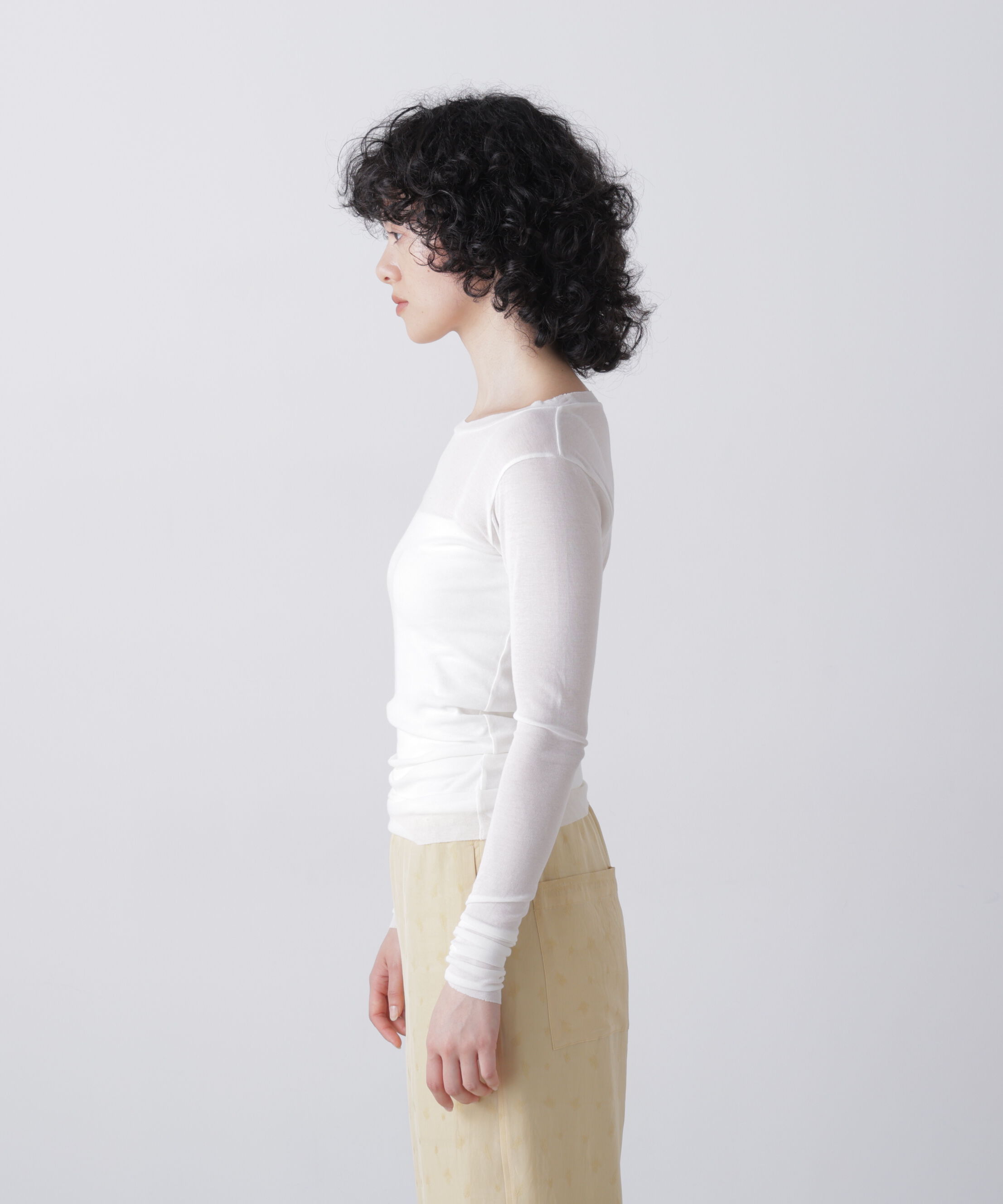 YLEVE 「YLEVE / SHEER HIGH-TWIST RIB JERSEY PULLOVER」|Tシャツ・カットソー|