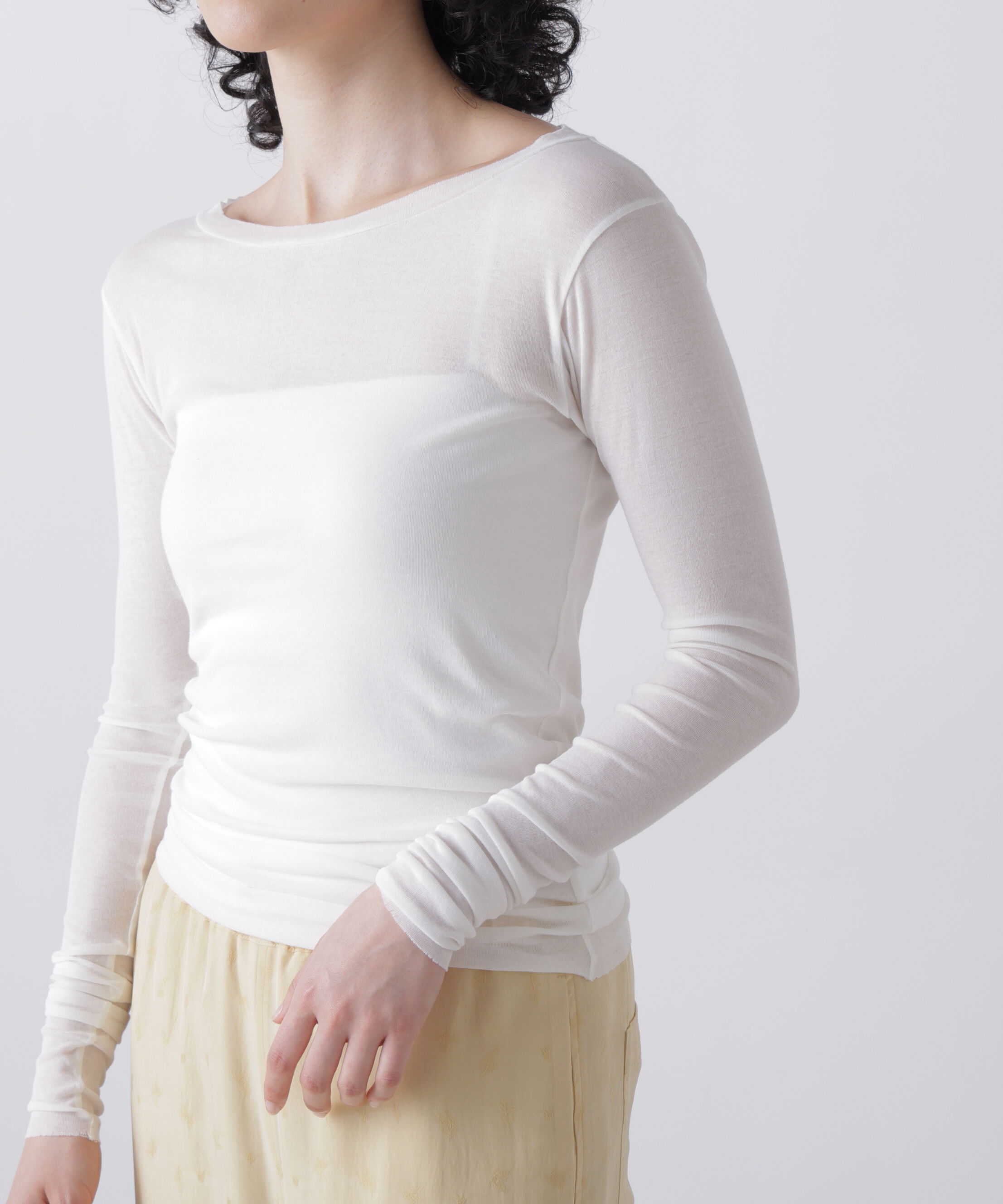 YLEVE 「YLEVE / SHEER HIGH-TWIST RIB JERSEY PULLOVER」|Tシャツ・カットソー|