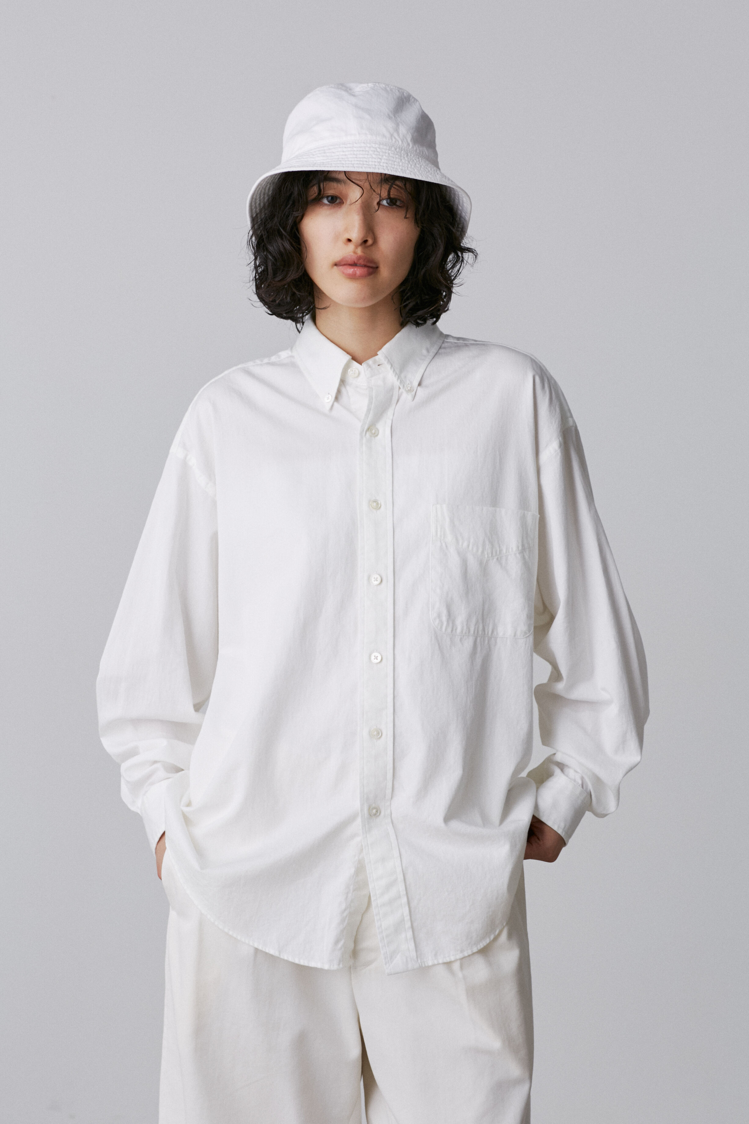 YLEVE 「Ｙ / ORGANIC COTTON WASHER SATIN SHIRT」|シャツ・ブラウス|ホワイト