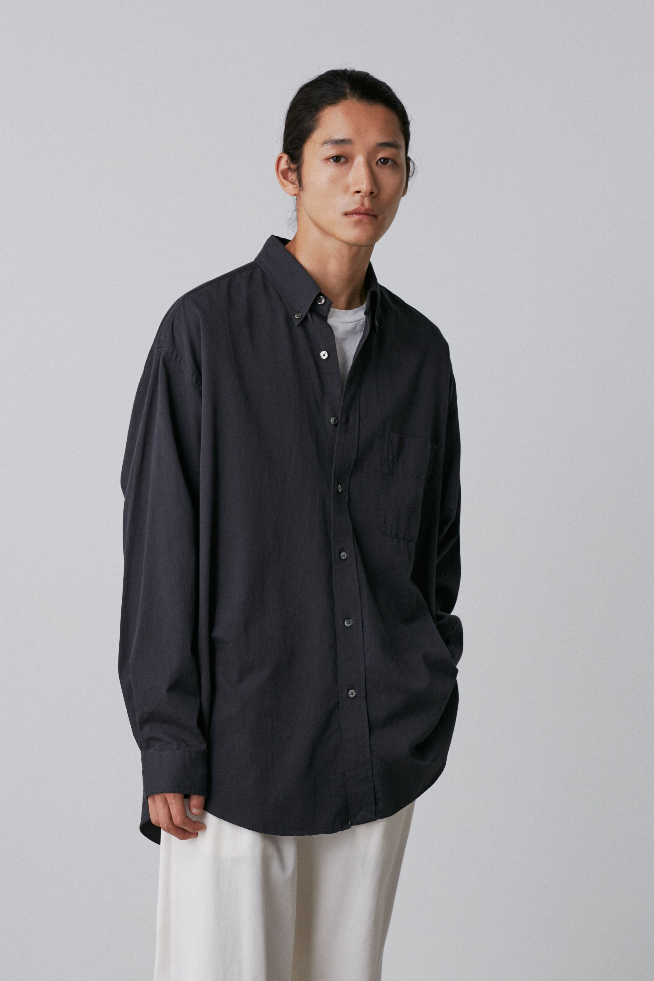 YLEVE 「Ｙ / ORGANIC COTTON WASHER SATIN SHIRT」|シャツ・ブラウス|