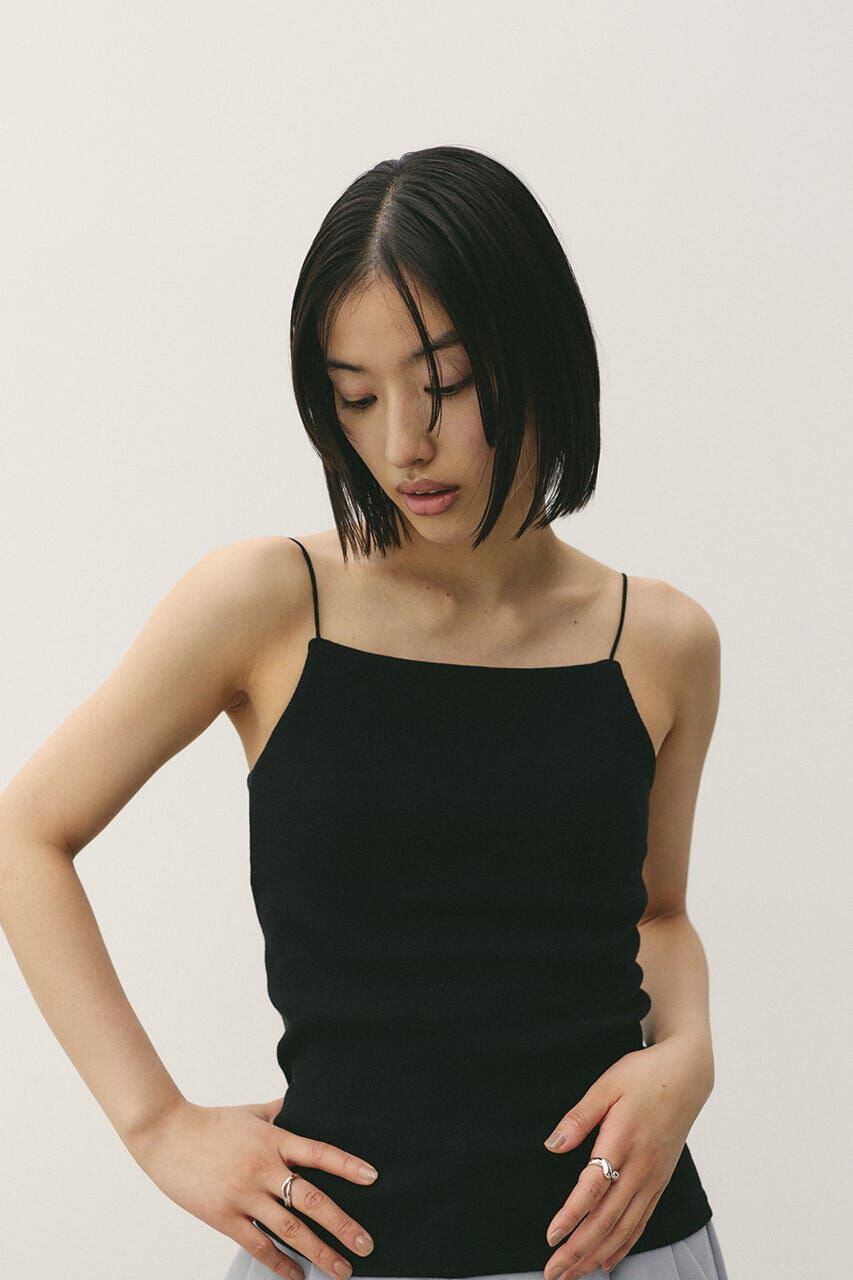 STYLEMIXER「カップ付きバックオープンキャミ」|キャミソール|BLK