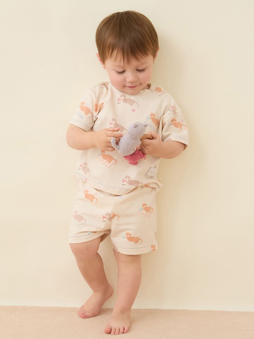 GELATO PIQUE KIDS & BABY「【BABY】シーサイドキャット柄ショートパンツ」|その他ベビーウェア|