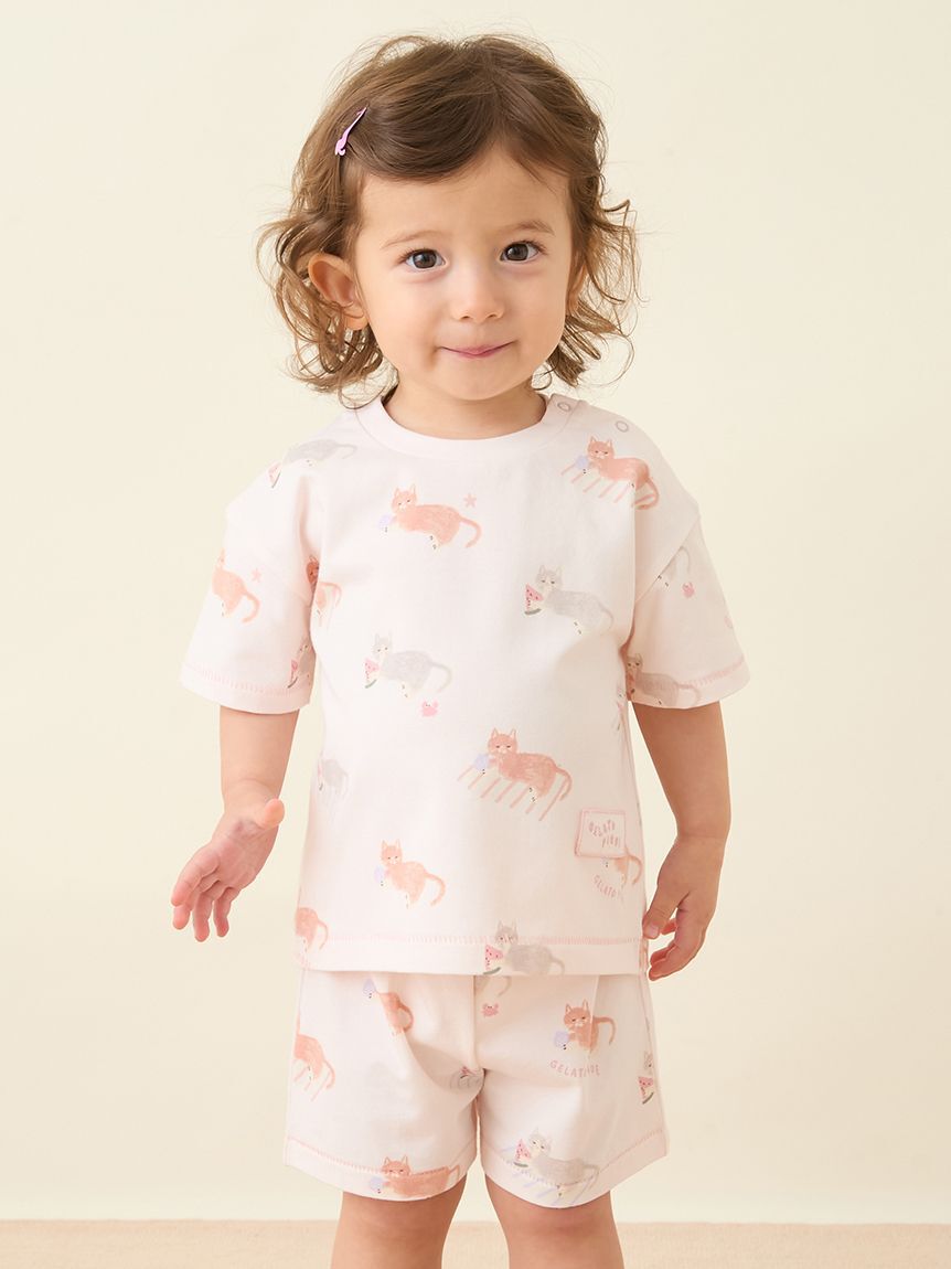 GELATO PIQUE KIDS & BABY「【BABY】シーサイドキャット柄ショートパンツ」|その他ベビーウェア|