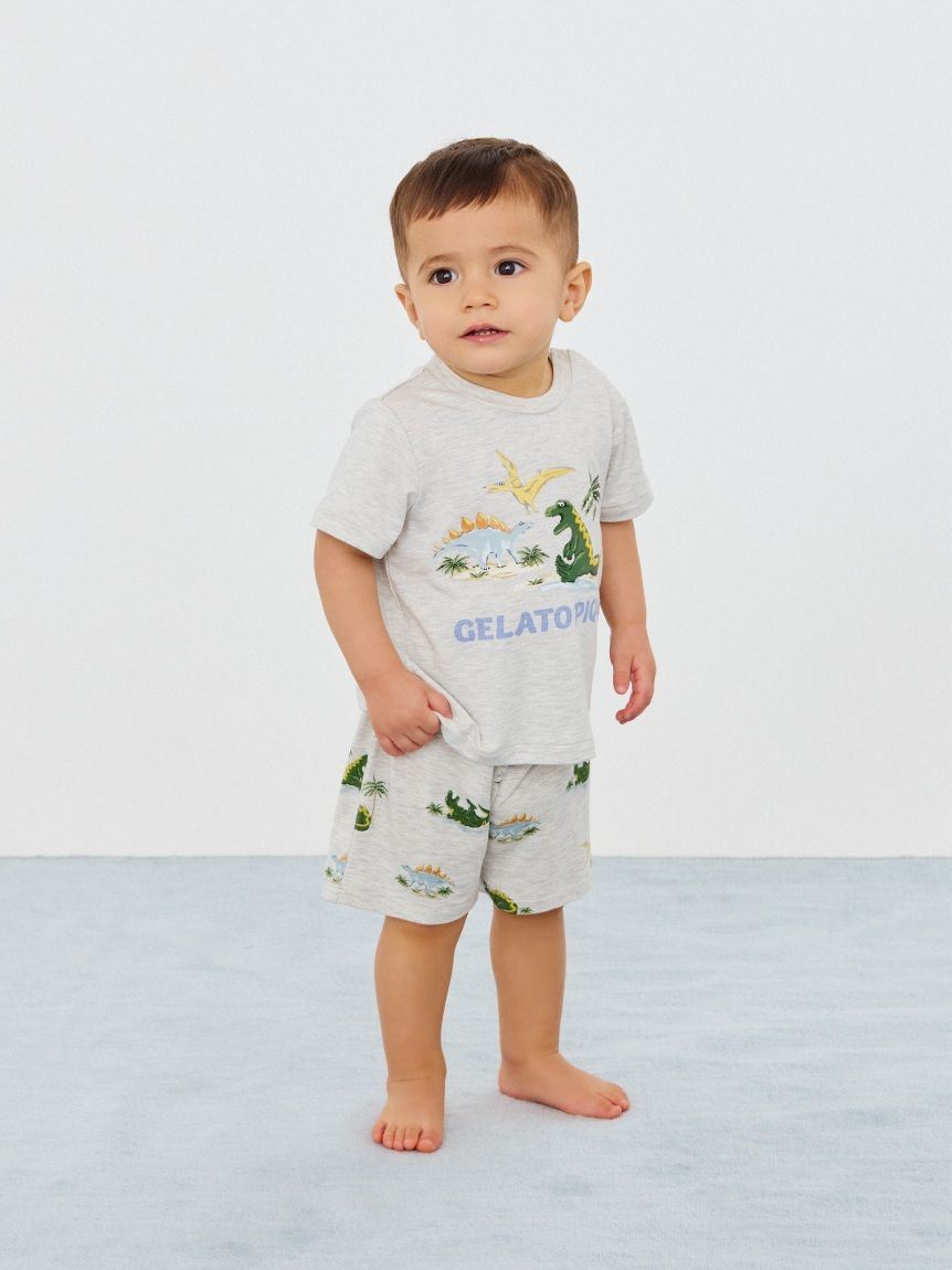 GELATO PIQUE KIDS & BABY「【BABY】【接触冷感】スリーピングダイナソーワンポイントTシャツ」|その他ベビーウェア|LGRY