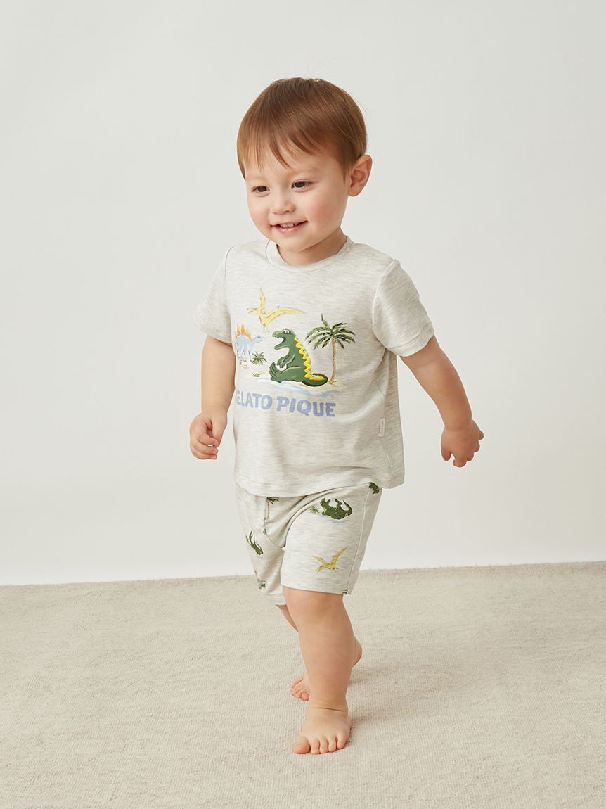 GELATO PIQUE KIDS & BABY「【BABY】【接触冷感】スリーピングダイナソーワンポイントTシャツ」|その他ベビーウェア|