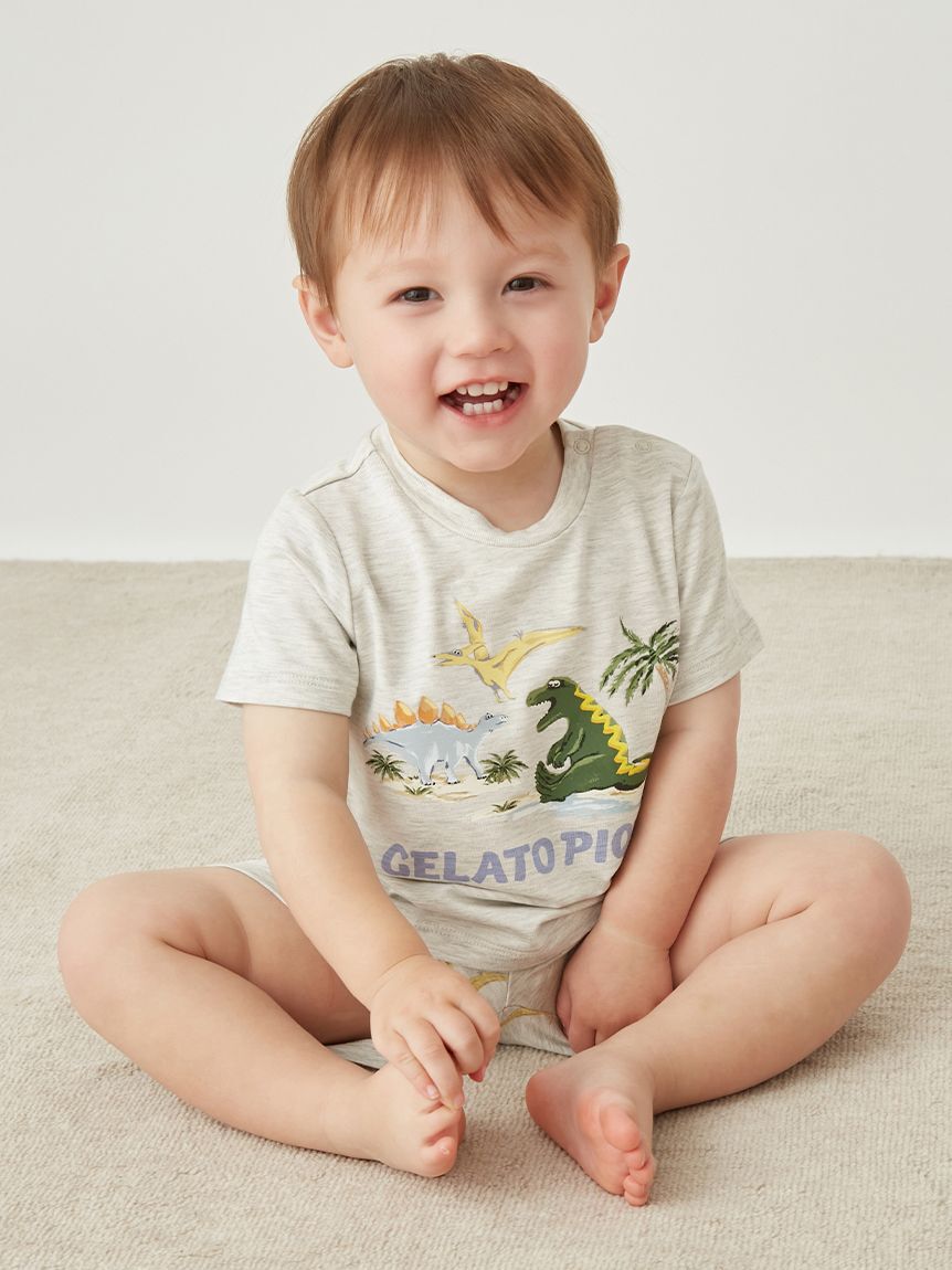 GELATO PIQUE KIDS & BABY「【BABY】【接触冷感】スリーピングダイナソーワンポイントTシャツ」|その他ベビーウェア|